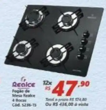 Lojas Becker Fogao de Mesa Realce 4 Bocas oferta