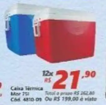 Lojas Becker Caixa Termica Mor 75L oferta