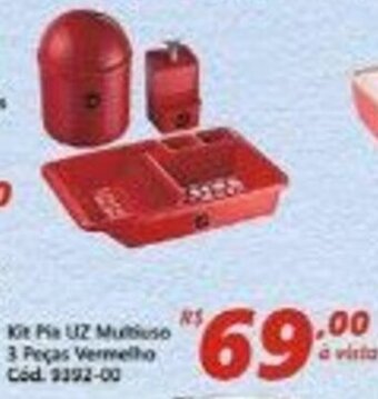 Kit Pia UZ Multiuso 3 Pecas Vermelho