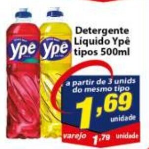 Vencedor Atacadista Detergente Liquido Ype 500ml oferta