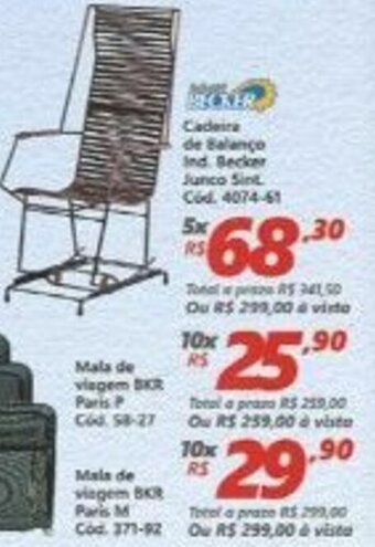 Lojas Becker Cadeira De Balanco Ind. Becker Junco Sint. oferta
