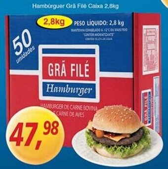 Supermercados Guanabara Hamburguer Gra file Caixa 2.8kg oferta