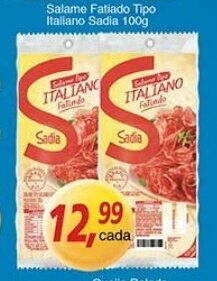 Supermercados Guanabara Salame Fatiado Tipo Italiano Sadia 100g oferta