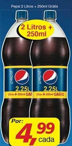 Supermercados Guanabara Pepsi 2L + 250ml Gratis oferta