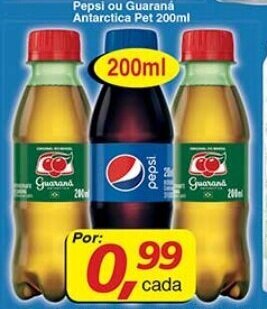 Supermercados Guanabara Pepsi ou Guarana Antarctica pet 200ml oferta