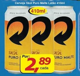 Supermercados Guanabara Cerveja Skol Puro Malte latao 410ml oferta