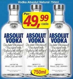 Supermercados Guanabara Vodka Absolut Natural 750ml oferta