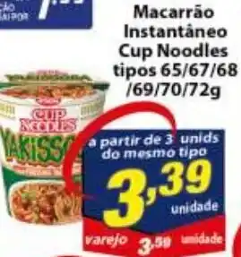 Macarrao Instantaneo Cup Noodles tipos