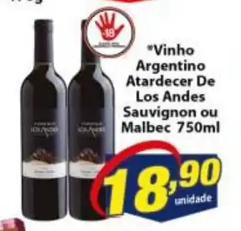 Vinho Aregntino Atardecer De Los Andes Sauvignon ou Malbec 750ml