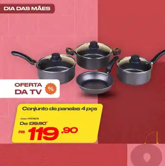 Casa e Vídeo Conjunto de panelas 4 pçs oferta