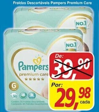 Supermercados Guanabara Fraldas Descartaveis Pampers Premium Care oferta