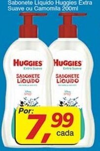 Supermercados Guanabara Sabonete Liquido Huggies Extra Suave ou Camomilla 200ml oferta