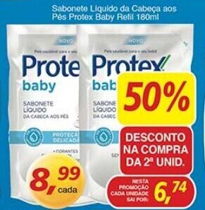 Supermercados Guanabara Sabonete Liquido da Cabeca aos Pes Protex Baby Refil 180ml oferta