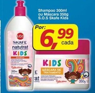 Supermercados Guanabara Shampoo 300ml ou Mascara 350g S.O.S Skafe Kids oferta