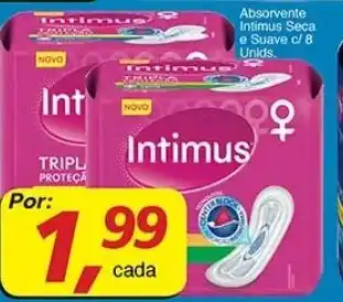 Supermercados Guanabara Absorvente Intimus Seca e Suave c/6 unids. oferta