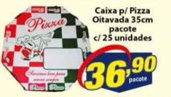 Vencedor Atacadista Caixa p/ Pizza Oitavada 35cm pacote c/25 unidades oferta