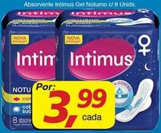 Supermercados Guanabara Absorvente Intimus Gel Noturno c/ 8 unids. oferta