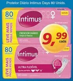 Supermercados Guanabara Protetor Diario Intimus Days 80 unids oferta