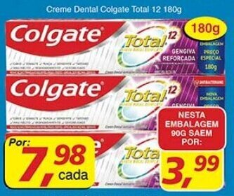 Supermercados Guanabara Creme Dental Colgate Total 12 180g oferta