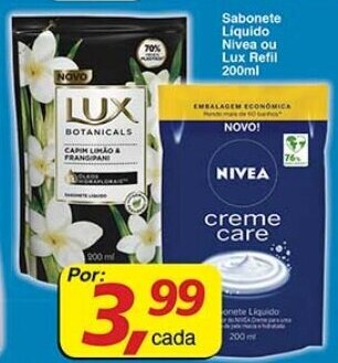 Supermercados Guanabara Sabonete Liquido Nivea ou Lux Refil 200ml oferta