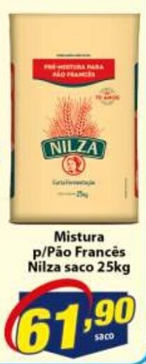 Vencedor Atacadista Mistura p/ Pao Frances Nilza saco 25kg oferta