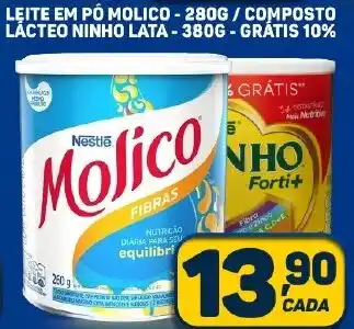 Dom Atacadista LEITE EM PÓ MOLICO-280G/COMPOSTO LÁCTEO NINHO LATA-380G - GRÁTIS 10% oferta