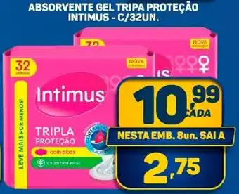 Dom Atacadista ABSORVENTE GEL TRIPA PROTEÇÃO INTIMUS - C/32UN. oferta