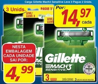 Supermercados Guanabara Carga Gillette Mach3 Sensitive Leve 3 Pague 2 Unids. oferta