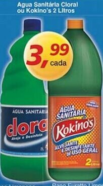 Supermercados Guanabara Agua Sanitaria Cloral ou Kokino's 2L oferta
