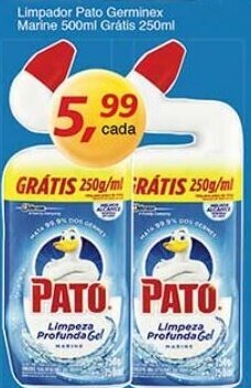 Supermercados Guanabara Limpador Pato Germinex marine 500ml gratis 250ml oferta