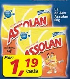 Supermercados Guanabara La de Aco Assolan 60g oferta