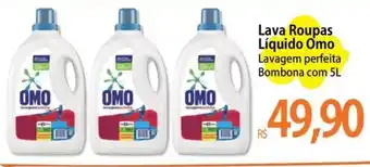 Atacadão Lava Roupas Líquido Omo Lavagem perfeita Bombona com 5L oferta