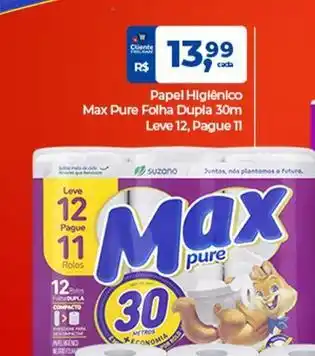 Max pure - papel higiênico folha dupla
