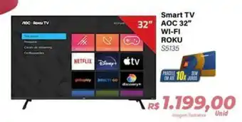 Hiper Moreira Smart TV AOC 32" WI-FI ROKU oferta