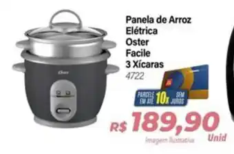 Hiper Moreira Panela de Arroz Elétrica Oster Facile 3 Xícaras oferta