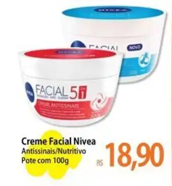 Atacadão Creme Facial Nivea Antissinais/Nutritivo Pote com 100g oferta