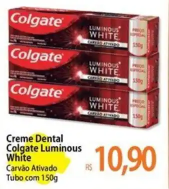 Atacadão Creme Dental Colgate Luminous White Carvão Ativado Tubo com 150g oferta