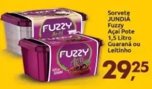 Sorvete Jundia Fuzzy Acai Pote 1.5L Guarana ou Leitinho