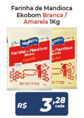 Atakarejo Farinha de Mandioca Ekobom Branca/ Amarela 1kg oferta