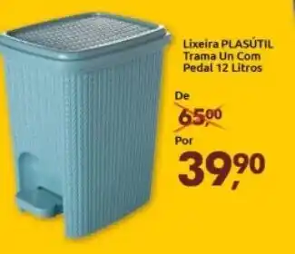 Supermercados Nori Lixeira Plasutil Trama un com Pedal 12L oferta