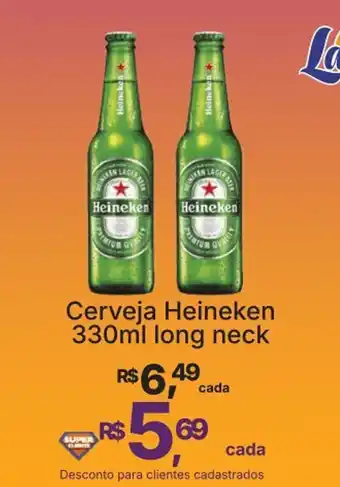 Super Lagoa Cerveja Heineken 330ml long neck oferta