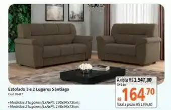 Deltasul Estofado 3 e 2 Lugares Santiago oferta