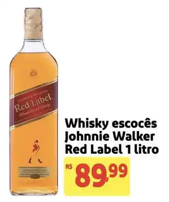 Extra Supermercado Whisky escocês Johnnie Walker Red Label 1 litro oferta