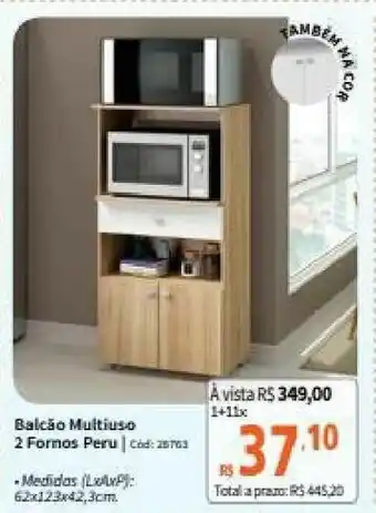 Balcao Multiuso 2 Fornos Peru