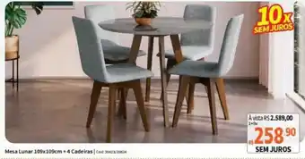Deltasul Mesa Lunar 109x109cm + 4 Cadeiras oferta