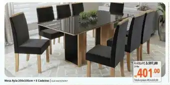 Deltasul Mesa Ayla 200x100cm + 8 cadeiras oferta