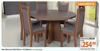 Deltasul Mesa Ravena 133x133cm + 6 Cadeiras oferta