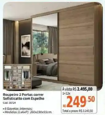 Deltasul Roupeiro 2 Portas corner Sofisticatto com Espelho oferta