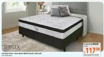 Deltasul Colchao Mola + Base Basic Black Casal 1.38x1.88 oferta