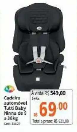 Cadeira automovel Tutti Bbay Ninna de 9 a 36kg